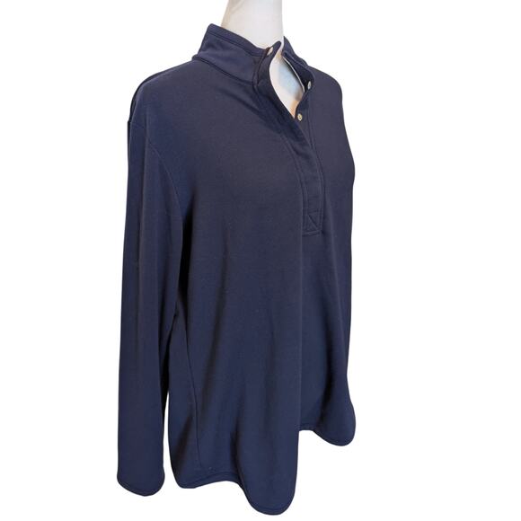 Fairway & Greene Kate Oldschool Navy Blue Snap Placket Sweatshirt XL - Picture 4 of 8